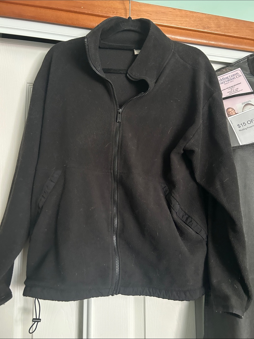 PINK Victoria's Secret Black Lightweight Fleece Zip Jacket